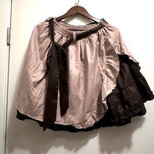 Ank Rouge Puffy Chocolate Brown Women's Ruffle Skirt